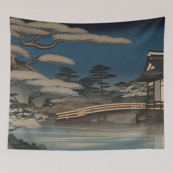 Item preview, Glowing Lanterns Over River – Edo Period Woodblock Print designed and sold by Vandy Fullam.