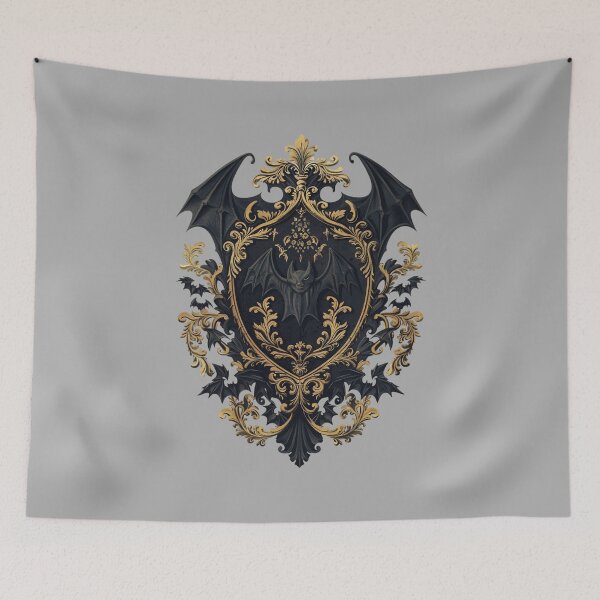 Item preview, Ornamental bat in vintage coat of arms – elegant Gothic Halloween design designed and sold by Meiersbeste.