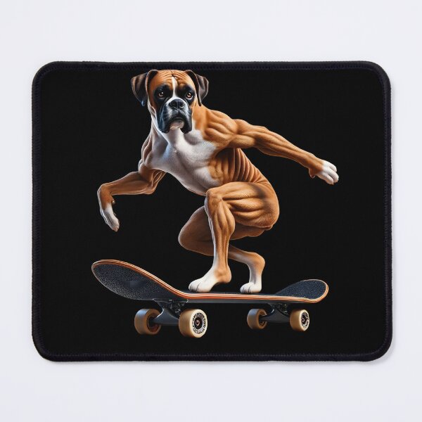 Item preview, Boxer Dog Riding a Skateboard Skateboarding Skater Fans designed and sold by Kimberley King Art King Art.