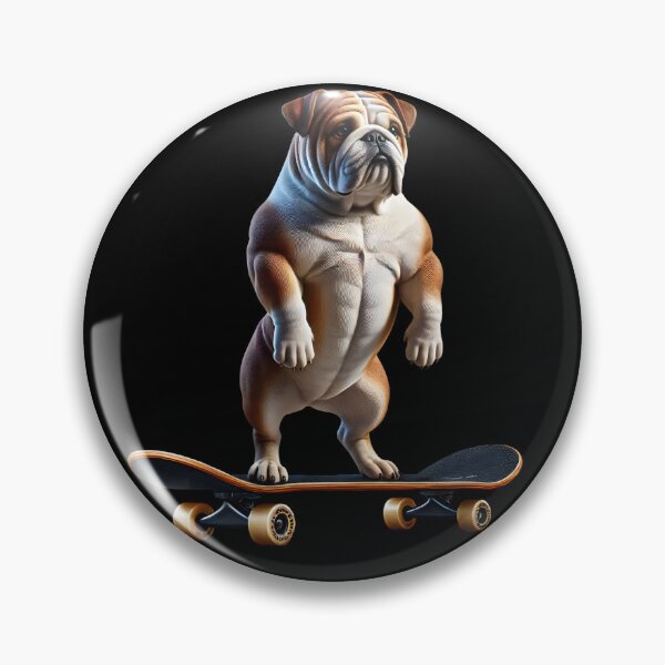 Item preview, Bulldog Riding a Skateboard Skateboarding Skater Fans designed and sold by Kimberley King Art  King Art.
