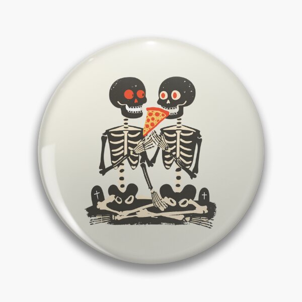 Item preview, Funny Halloween Skeletons with Pizza – Funny Spooky Design designed and sold by Meiersbeste.