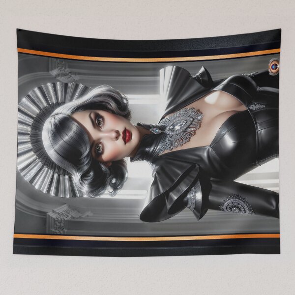 Item preview, Art Deco Meets Tomorrow - The Sci-Fi Portrait Of Domitilla Captivating AI Concept Art by Xzendor7 designed and sold by Xzendor7 Digital Art Creations.