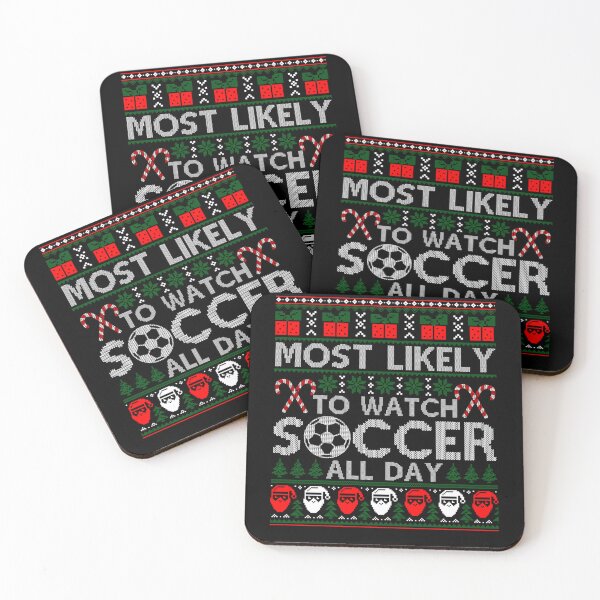 Item preview, Most Likely To Watch Soccer All Day Ugly Christmas Sweater designed and sold by maryettapate.