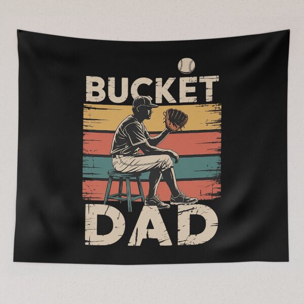 Item preview, Bucket Dad Softball Dad Baseball Funny Coach Father's Day designed and sold by Sunset4Bones.
