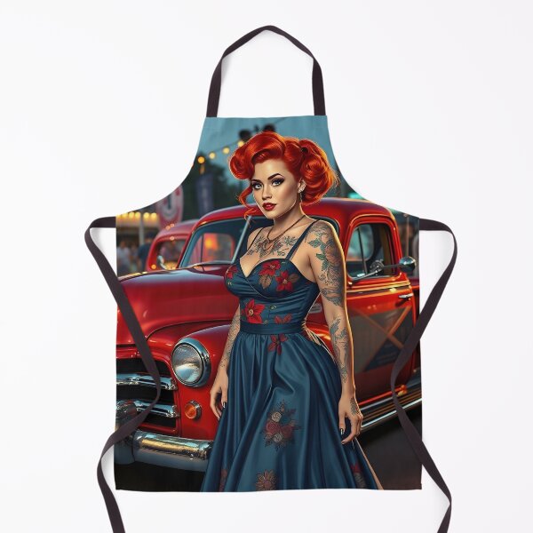 Item preview, Rockabilly Rebel - Vintage Pickup and Tattooed Beauty designed and sold by MooLaLa.Store.