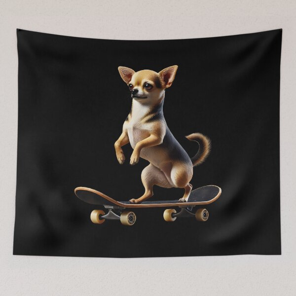 Item preview, Chihuahua Riding a Skateboard Skateboarding Skater Fans designed and sold by Kimberley King Art  King Art.