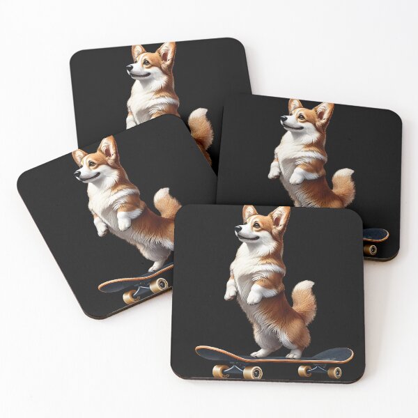 Item preview, Corgi Riding a Skateboard Skateboarding Skater Fans designed and sold by Kimberley King Art  King Art.