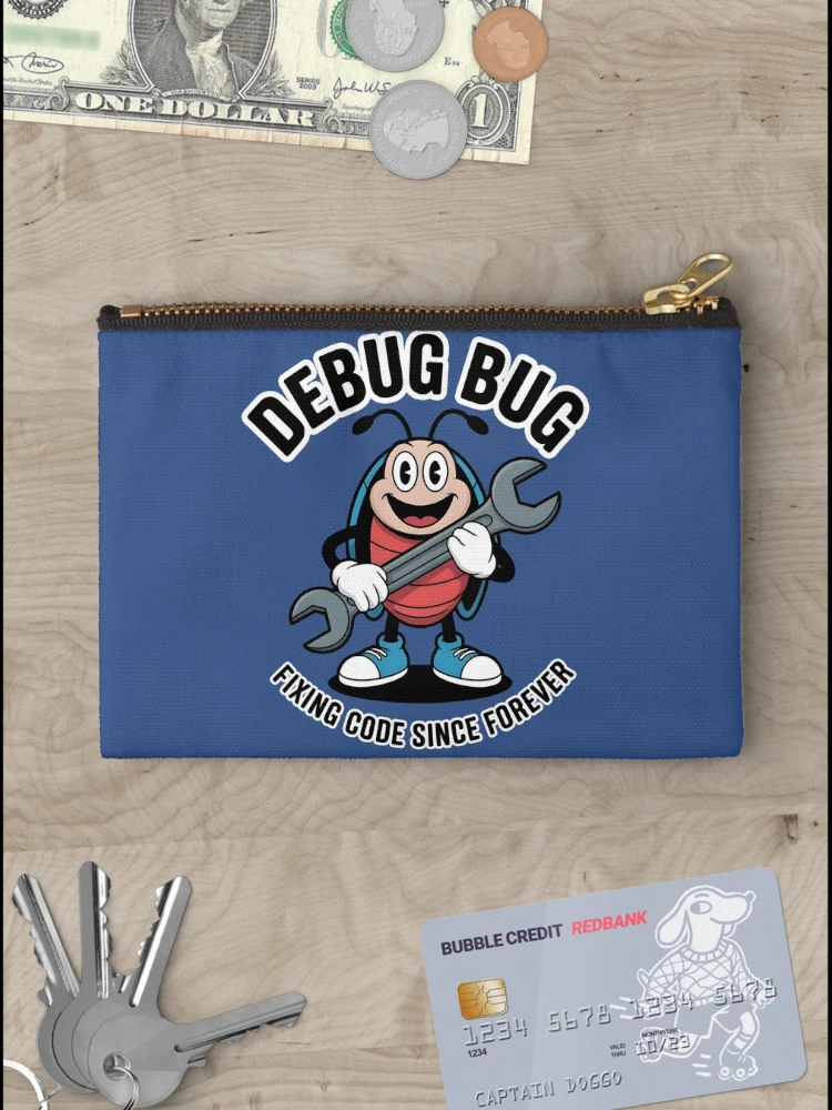 Thumbnail 3 of 4, Zipper Pouch, Programmer Life Coding Humor - Debugging Bug designed and sold by Walter-Jrr.
