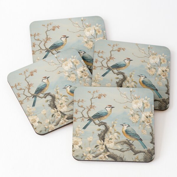 Item preview, Silk Floral Branches Sparrows Carpet designed and sold by GrinGalore.