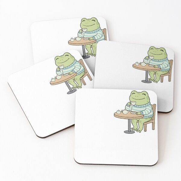 Item preview, Cute Frog Drinking Tea – Minimalist Cartoon Illustration designed and sold by LuxeGraphix.