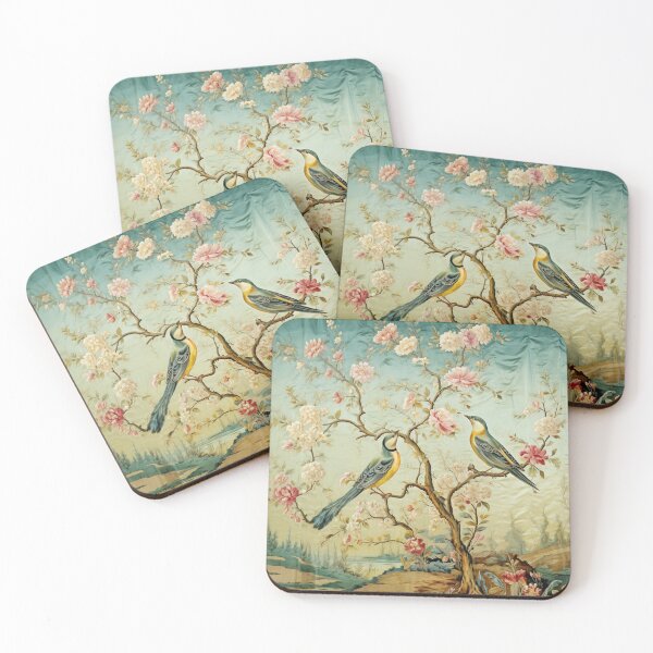 Item preview, Silk Floral Tree Sparrows Carpet designed and sold by GrinGalore.