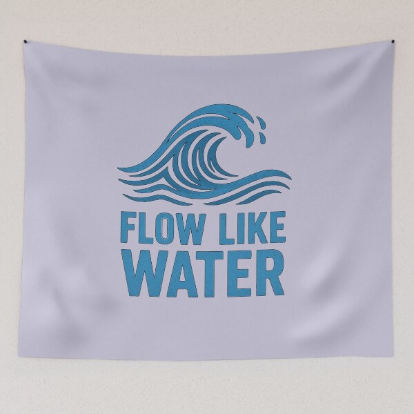 Item preview, Flow Like Water T-Shirt | Ocean Wave Graphic Tee | Motivational Surf Streetwear Design designed and sold by KDesignCrafts.