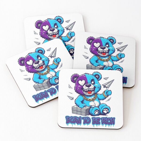 Item preview, Born To Be Rich - Edgy Cartoon Bear with Money designed and sold by Colorful-Garden.