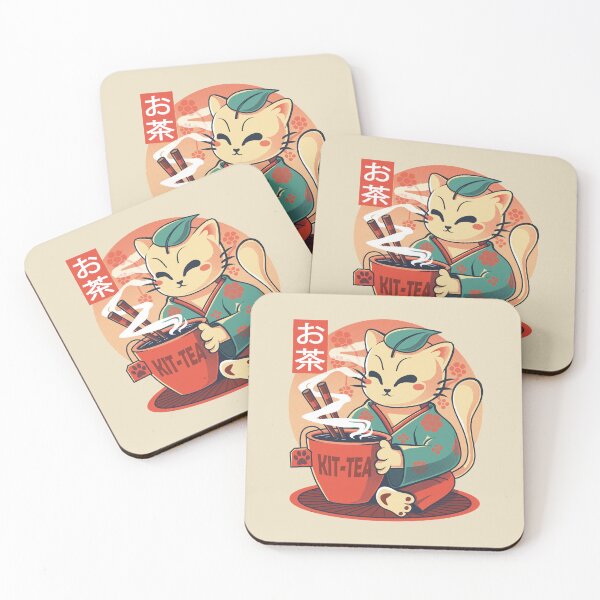 Item preview, Kit-tea – Adorable Japanese Cat Sipping Tea designed and sold by erion5k.