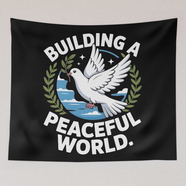 Item preview, Building A Peaceful World - Dove & Olive Branch designed and sold by DarylWelsh2024.
