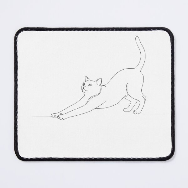 Item preview, Minimalist Line Art Cat Stretching Illustration designed and sold by LuxeGraphix.