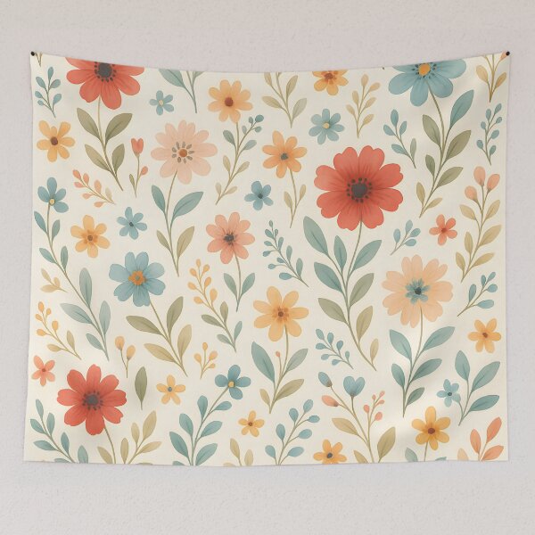 Item preview, Pastel colorful flowers pretty wildflowers bunch seamless pattern  designed and sold by cocomelon168.