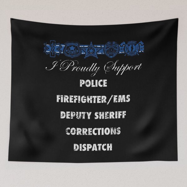 Item preview, I Proudly Support Police Sheriff EMT Firefighter Corrections designed and sold by shoppzee.