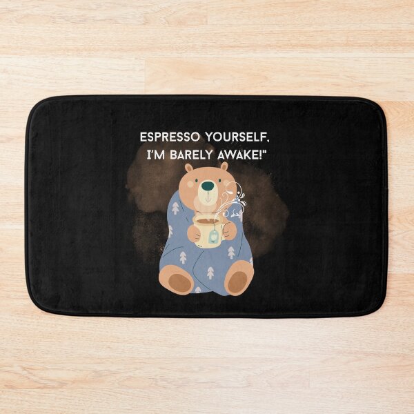 Item preview, Bear with coffee tired half asleep  designed and sold by ClickATee Store .