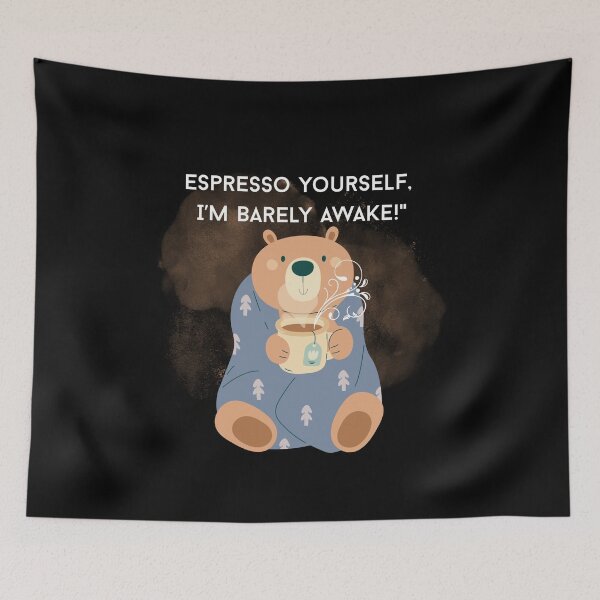 Item preview, Bear with coffee tired half asleep  designed and sold by ClickATee Store .