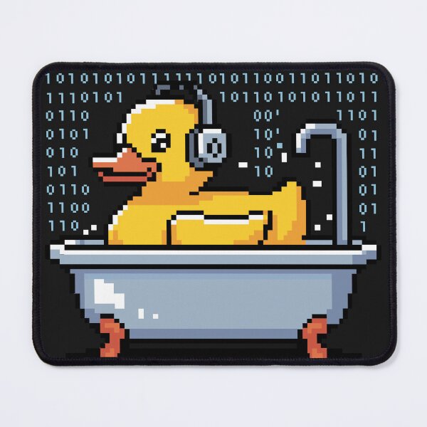 Item preview, Pixel Debug Duck in Bathtub with Binary Code designed and sold by Code Monkeys.
