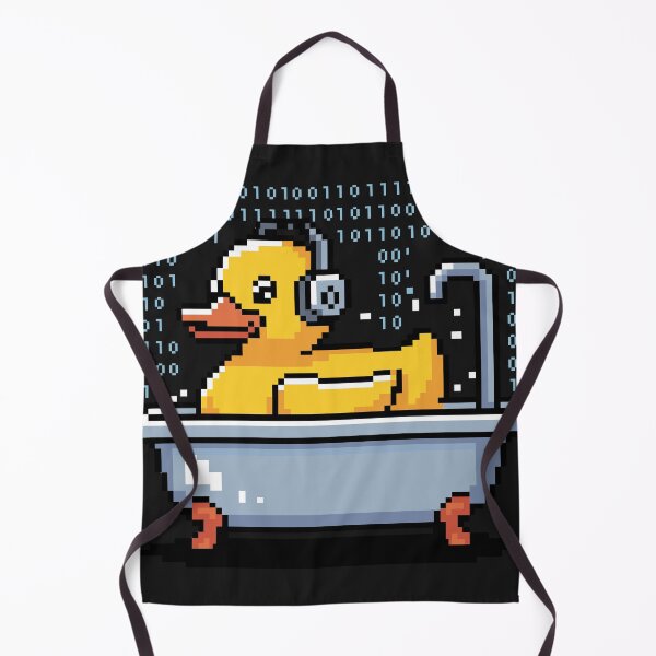 Artikelvorschau, Pixel-Debug-Ente in der Badewanne mit Binärcode entworfen und verkauft von Code  Monkeys.