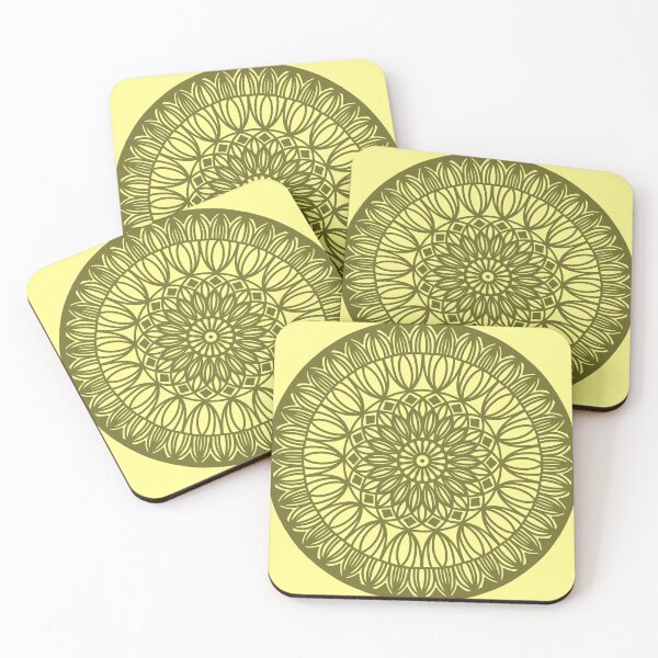 Item preview, Yellow Green Mandala Pattern Flower Floral Diwali Indian Zen Geometric Design designed and sold by DivineMandala.