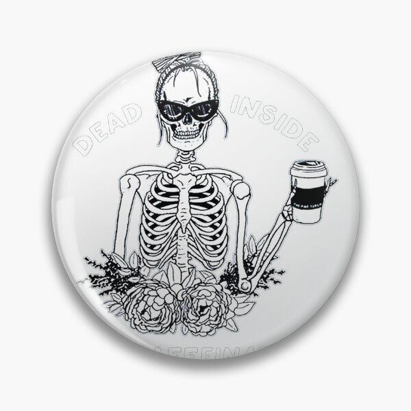 Item preview, Dead Inside But Caffeinated Skeleton Flower designed and sold by GenevaCruz.