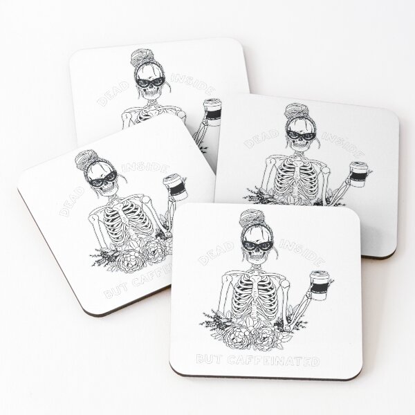 Item preview, Dead Inside But Caffeinated Skeleton Flower designed and sold by GenevaCruz.