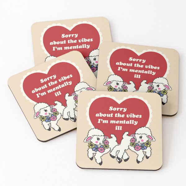 Item preview, Sorry About The Vibes Sheep Mental Health Humor designed and sold by BrownHorse90s.
