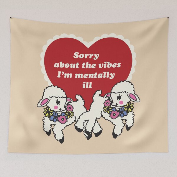 Item preview, Sorry About The Vibes Sheep Mental Health Humor designed and sold by BrownHorse90s.