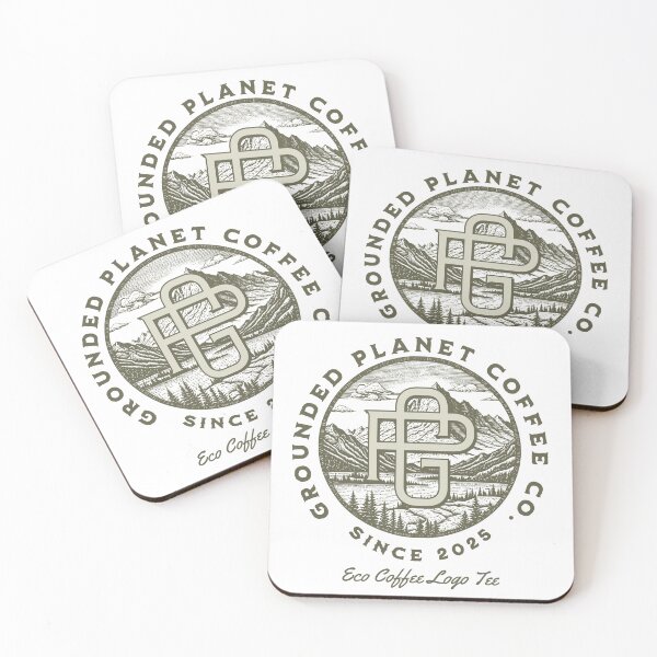 Item preview, Grounded Planet Coffee Co. – Eco Coffee Logo Tee designed and sold by teemugcreation.