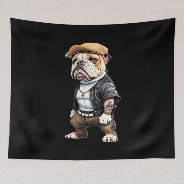 Item preview, Street Style Bulldog – Tattooed Tough Dog Urban Art designed and sold by Dragonfly-10.
