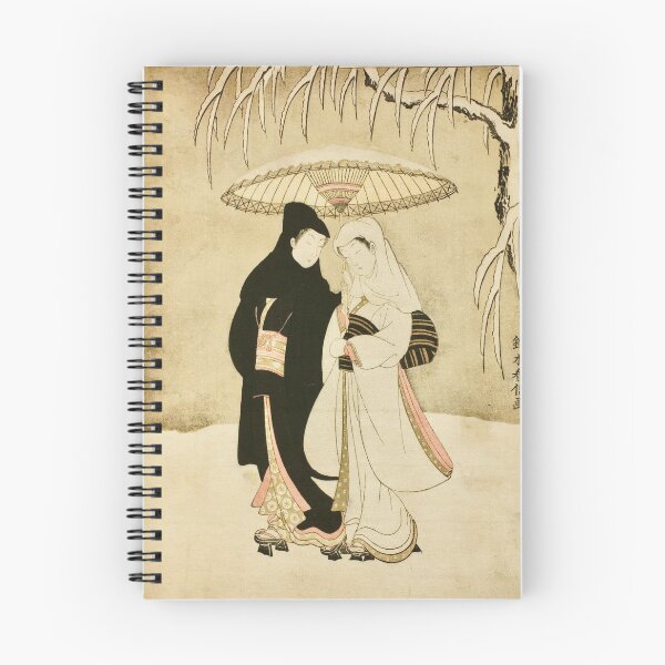 Item preview, Lovers Beneath an Umbrella in the Snow, c. 1767 by Suzuki Harunobu designed and sold by UBU-space.