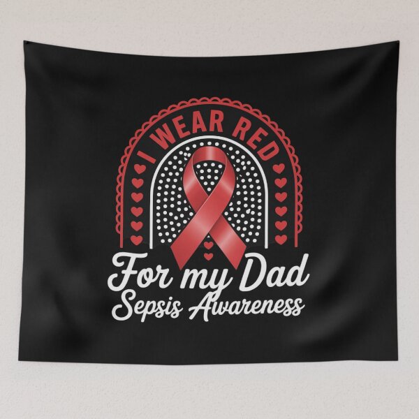 Item preview, Rainbow I Wear Red For My Dad Sepsis Awareness designed and sold by Vastingan.