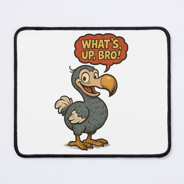 Item preview, Cartoon Dodo Bird Funny Comic Style PNG | Vintage Speech Bubble “What’s up, bro!” designed and sold by VitalLifeForce.