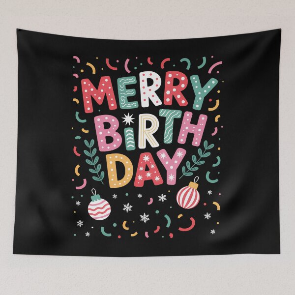 Item preview, Merry Birthday Merry Christmas Birthday Party designed and sold by brynatshop.