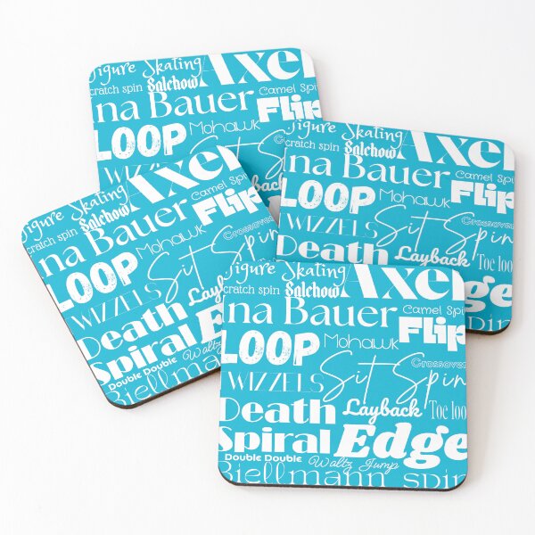 Item preview, Figure Skating Words- Subway Style Print-Cyan designed and sold by PD-Skating.
