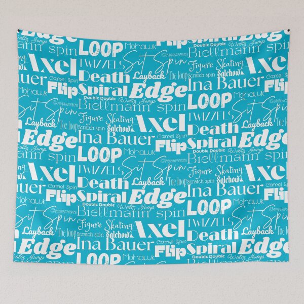 Item preview, Figure Skating Words- Subway Style Print-Cyan designed and sold by Purposely Designed.