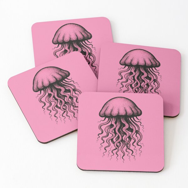 Item preview, Pink Jellyfish Ocean Sea Life Marine Creature Art designed and sold by FrictionMaxxing.