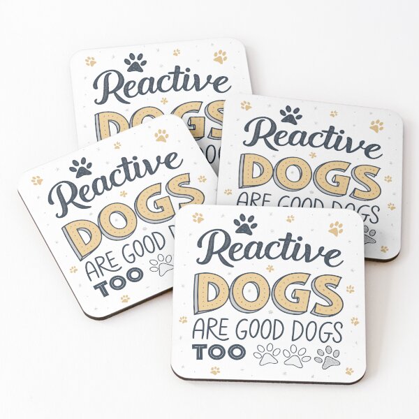 Item preview, Reactive Dogs Are Good Dogs Too – Hand-Drawn Inspirational Typography, Paw Print Design designed and sold by VividOrganica.