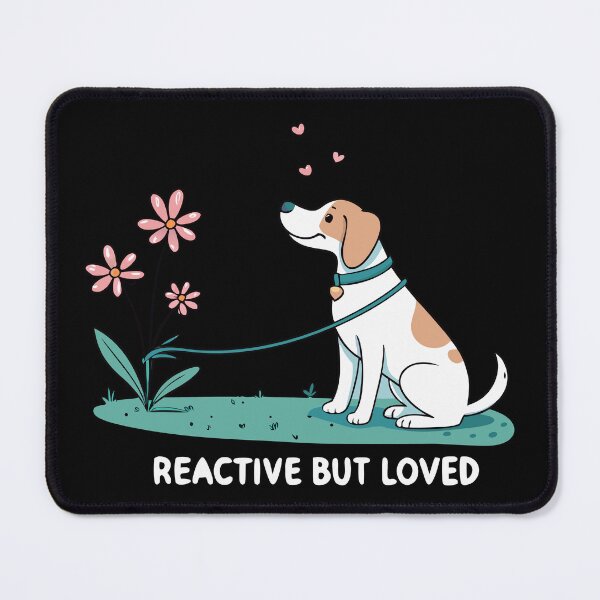 Item preview, Minimalist Reactive Dog Line Art – "Reactive but Loved" Inspirational Dog Design, Pastel Educational Artwork designed and sold by VividOrganica.