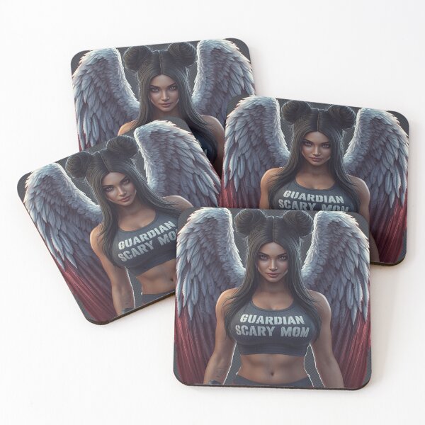 Item preview, Guardian Angel Mom – Strong woman with angel wings | Fantasy art illustration designed and sold by Scaryangelfx.