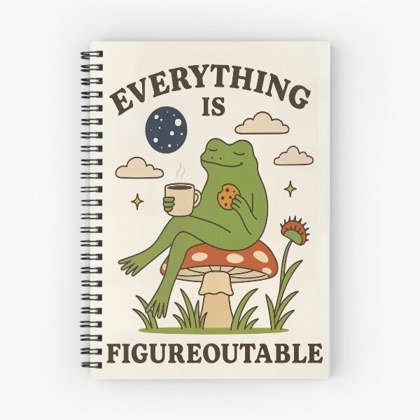 Item preview, Everything Is Figureoutable Frog – Cozy Motivational Illustration designed and sold by SuccessHunters.