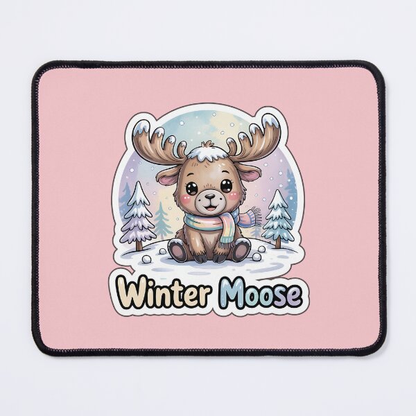 Item preview, Winter Moose – Cute Chibi Moose in Snowy Forest designed and sold by Nuist25.