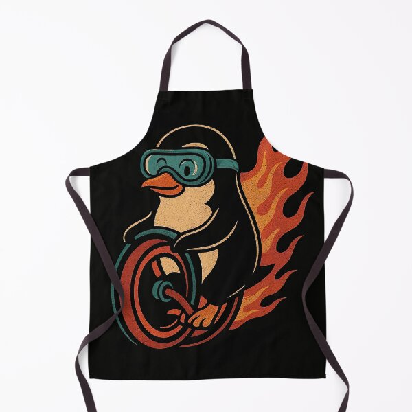 Item preview, Penguin on a fiery unicycle designed and sold by tarotstarostina.