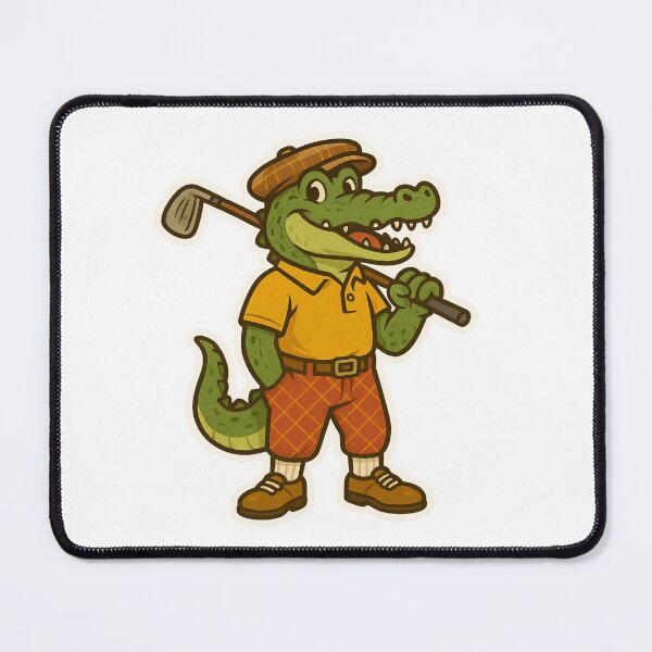 Item preview, Alligator golfer in vintage golf clothes designed and sold by BrinaandPops.