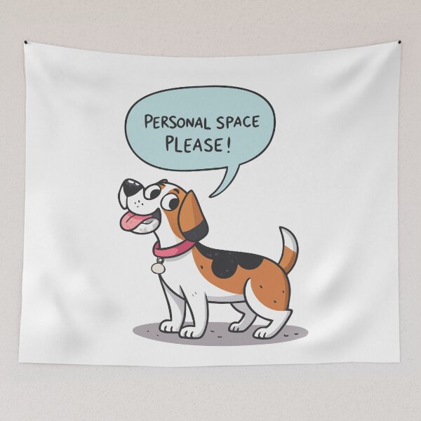 Item preview, Personal Space Please – Funny Cartoon Reactive Dog Design designed and sold by VividOrganica.