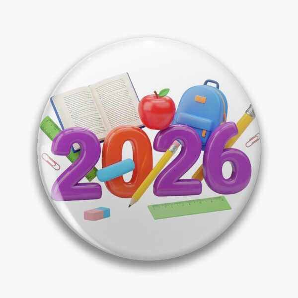 Item preview, Glossy 3D Numbers 2026 with School Supplies Illustration designed and sold by Sahib Singh.