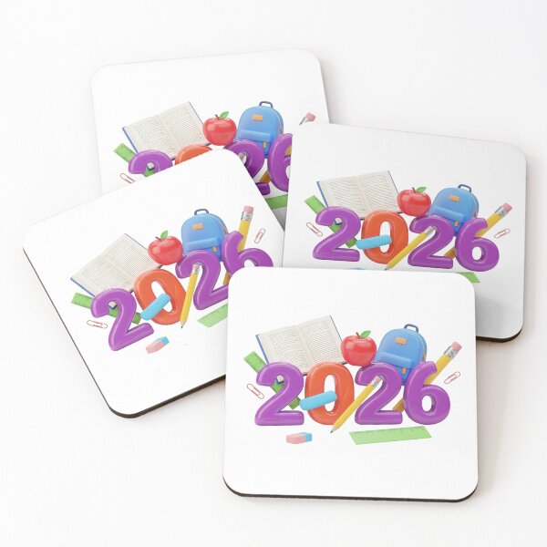 Item preview, Glossy 3D Numbers 2026 with School Supplies Illustration designed and sold by Sahib Singh.
